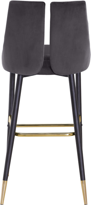 Sleek Grey Velvet Stool