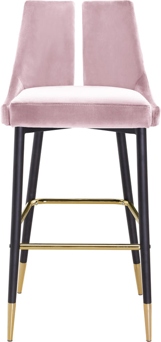 Sleek Pink Velvet Stool