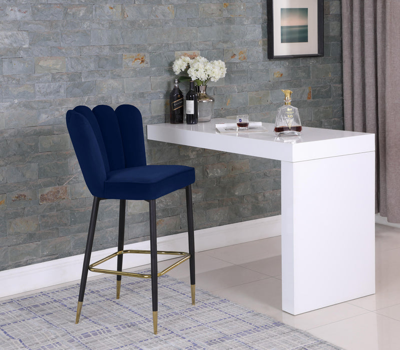 Lily Navy Velvet Stool