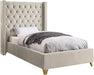 Barolo Cream Velvet Twin Bed image