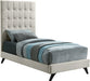 Elly Cream Velvet Twin Bed image