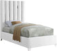 Enzo White Velvet Twin Bed image