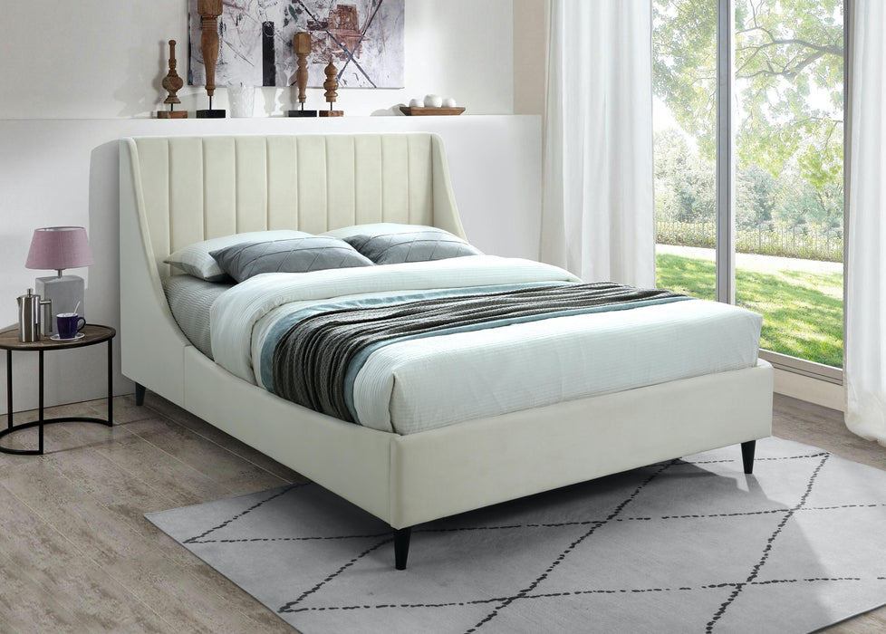 Eva Cream Velvet Full Bed