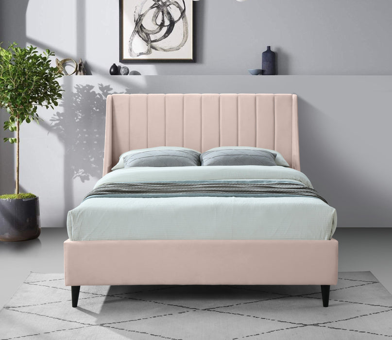 Eva Pink Velvet King Bed