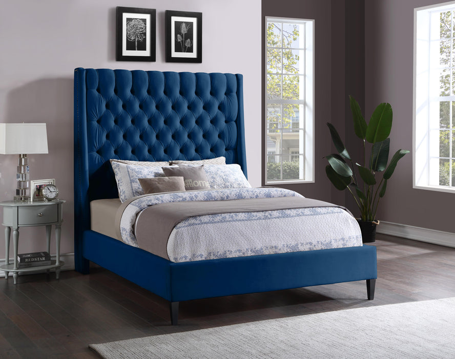 Fritz Navy Velvet Full Bed