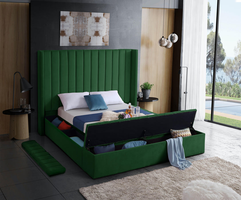 Kiki Green Velvet Full Bed (3 Boxes)