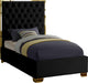 Lana Black Velvet Twin Bed image