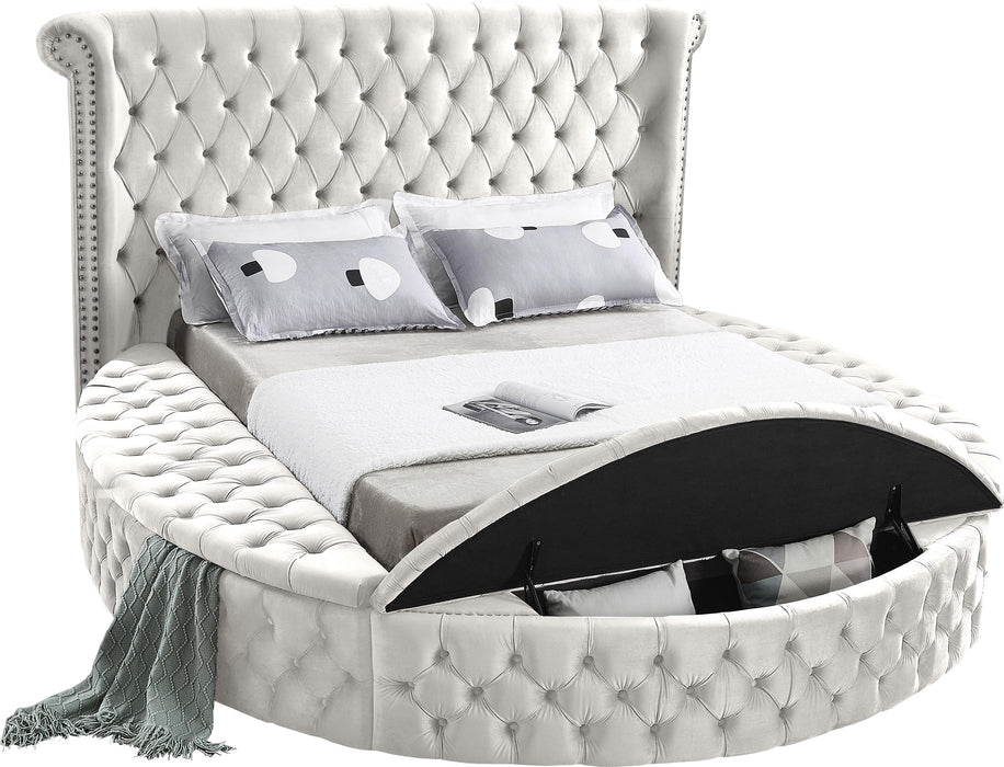 Luxus Cream Velvet Full Bed (3 Boxes)