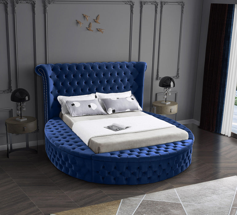 Luxus Navy Velvet Full Bed (3 Boxes)