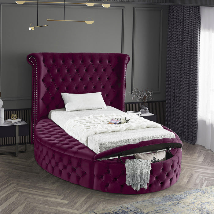 Luxus Purple Velvet Twin Bed