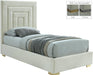 Nora Cream Velvet Twin Bed image