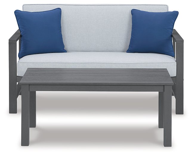 Fynnegan Outdoor Loveseat with Table (Set of 2)